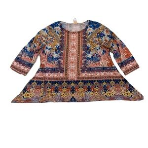 Ruby Rd. Petite Paisley Floral Tunic Top PXL